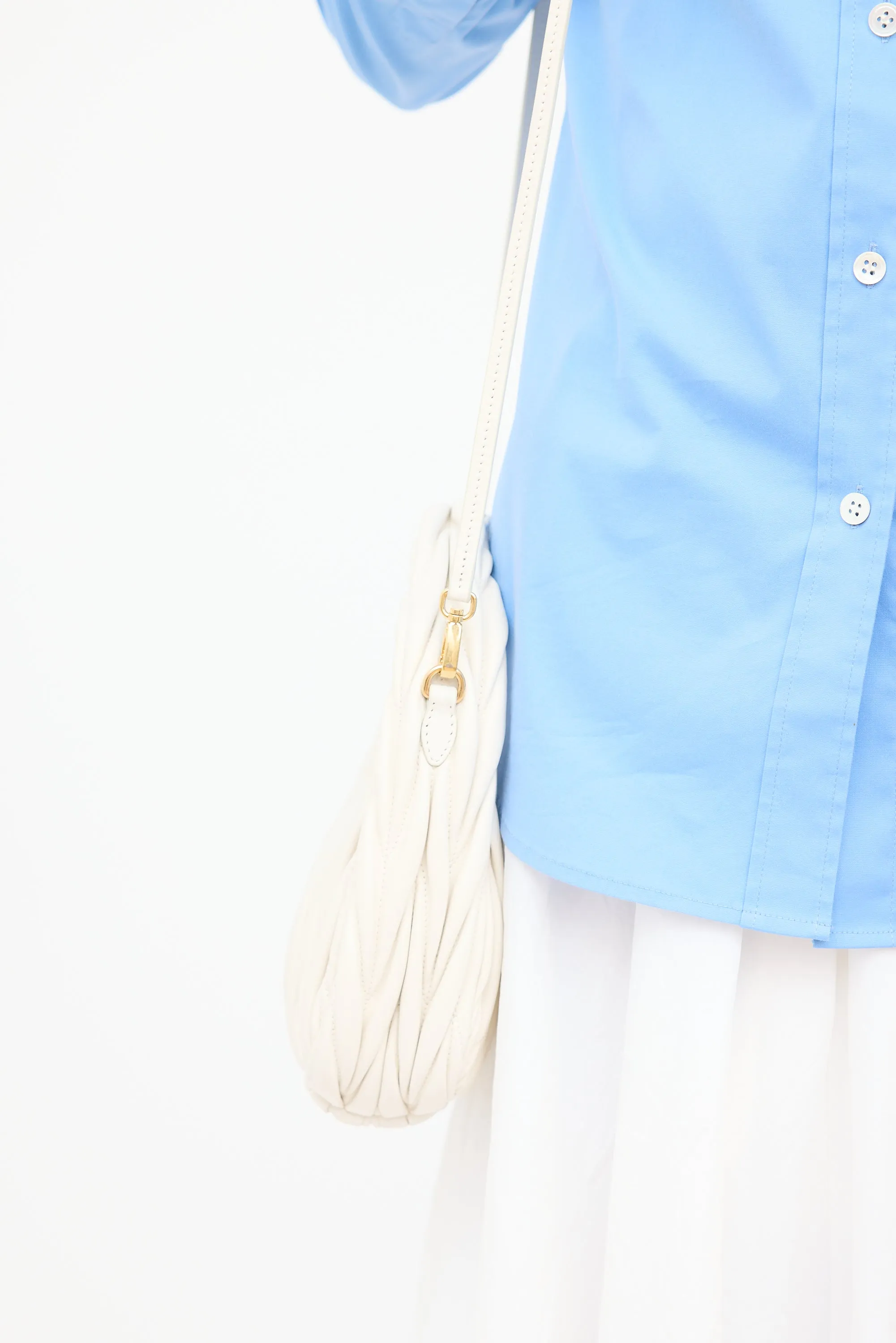 White Matelasse Wander Bag