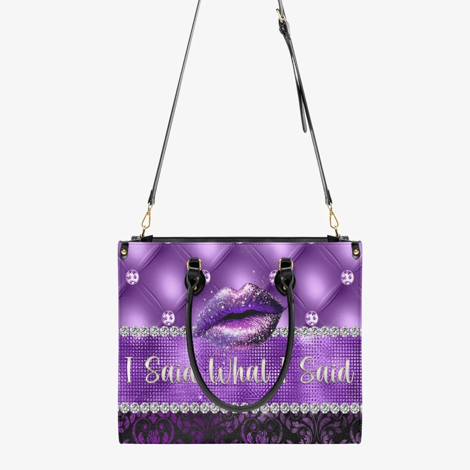 Women's Tote Bag - Purple Tuft and Damask, I Said What I Said