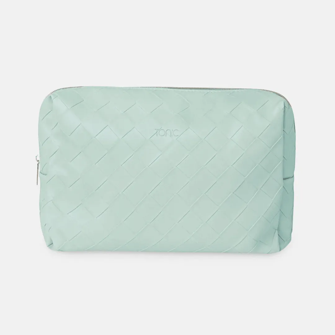 Woven Beauty Bag Large | Teal