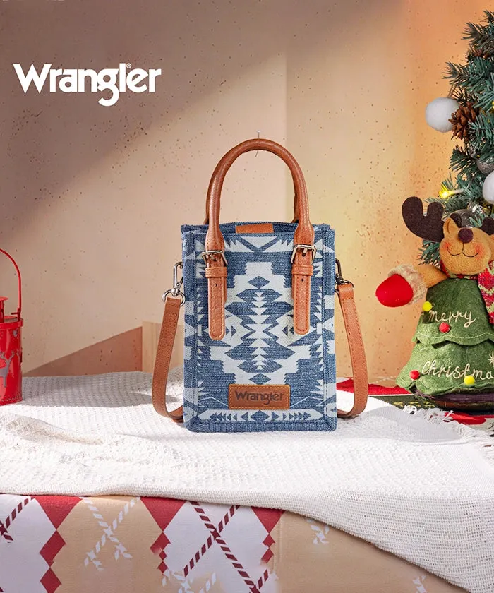 Wrangler All-Over Aztec Print Canvas Phone Purse