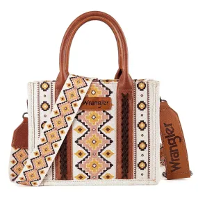 Wrangler Ladies Southwestern Print Small Canvas Tote/Crossbody - Coffee WG2202-8120SCF