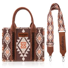 Wrangler Ladies Southwestern Print Small Canvas Tote/Crossbody - Coffee WG2203-8120SCF