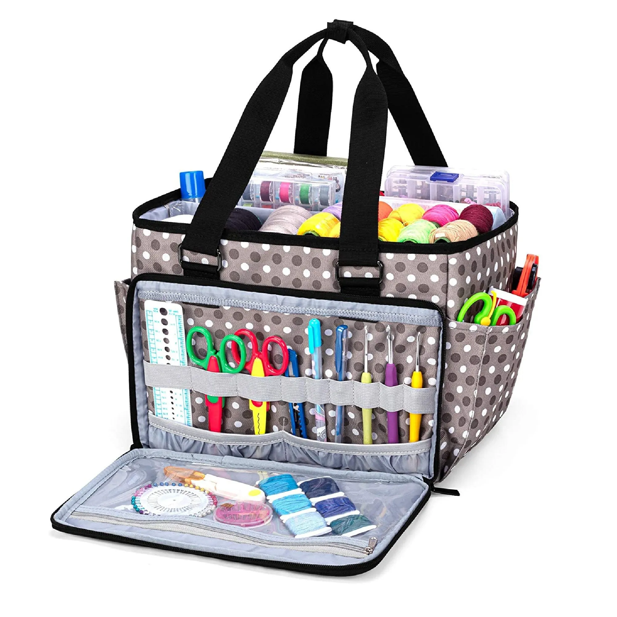 YARWO Sewing Accessories Organizer | Craft Storage Bag With Pockets For Sewing Accessories and Craft Supplies