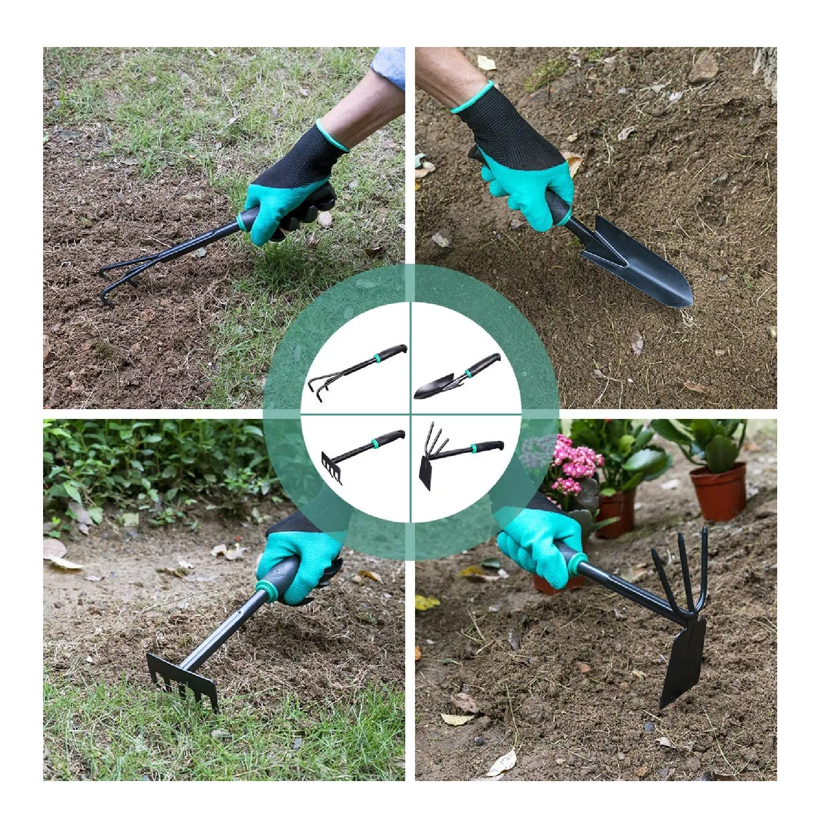 Zncmrr 9 Pieces Garden Tool Gardening Tool Kit For Digging